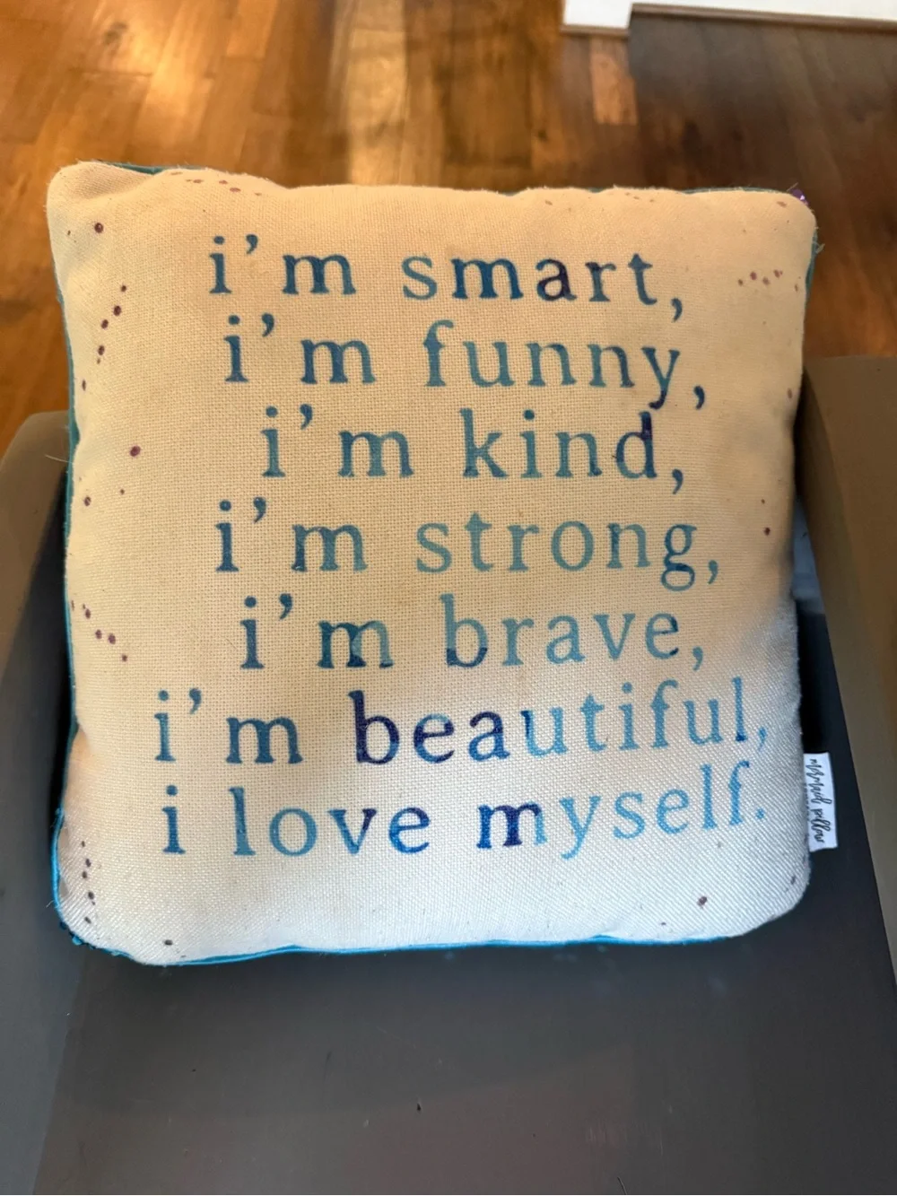 Inspirational Blue Text Accent Pillow - Encouraging Quote